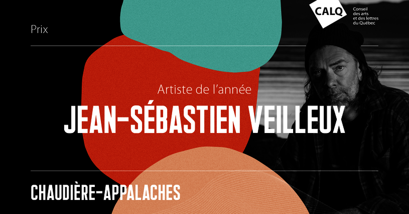 Jean-Sébastien Veilleux remporte le prix du CALQ - Artiste de l'année en Chaudière-Appalaches.