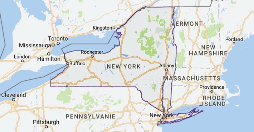 Carte de l'État de New York
