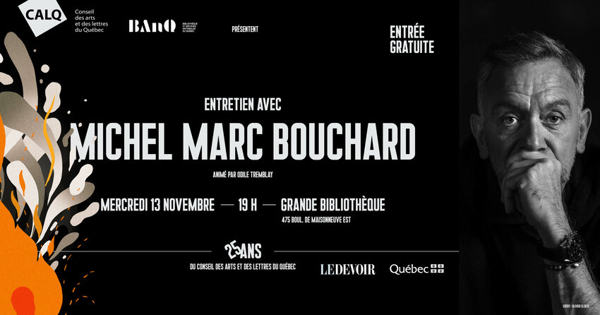 Conférence de Michel Marc Bouchard le 13 novembre 2019