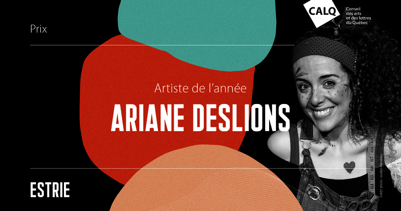 Ariane DesLions reçoit le prix du CALQ - Artiste de l'année en Estrie
