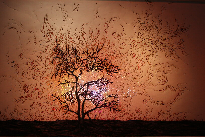 Oeuvre Forêt noire, de l'artiste Chantal Harvey, lauréate du prix du CALQ - Oeuvre de l'année sur la Côte-Nord en 2014