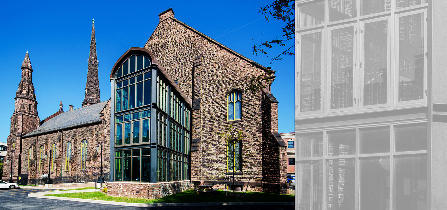 Extérieur du centre d'art Hallwalls Contemporary Arts Center à Buffalo, NY