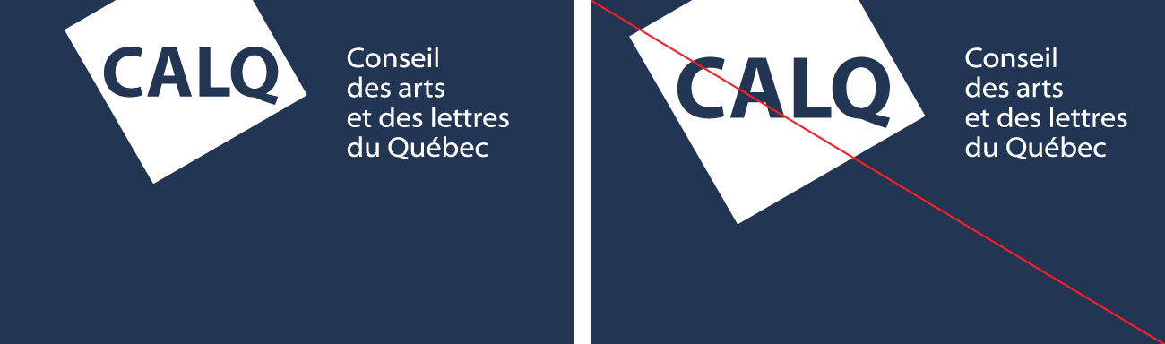 Interdiction de modifier les proportions des composantes de l'identité visuelle.