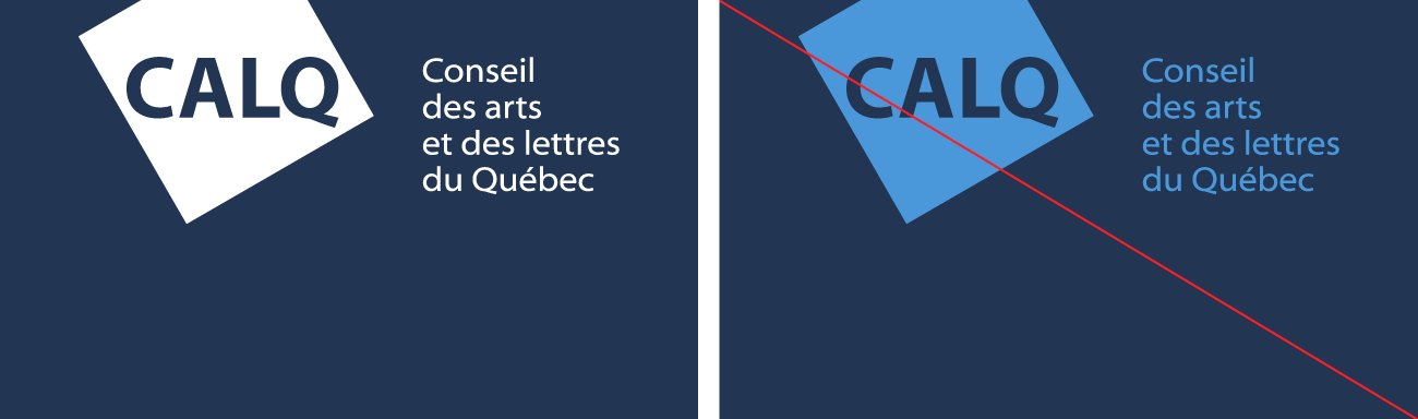 Interdiction de modifier les couleurs du logo.