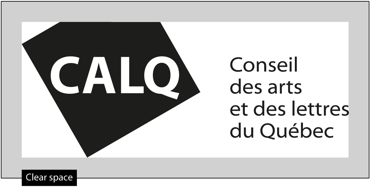 Zone de dégagement de la signature visuelle du CALQ (version anglaise)