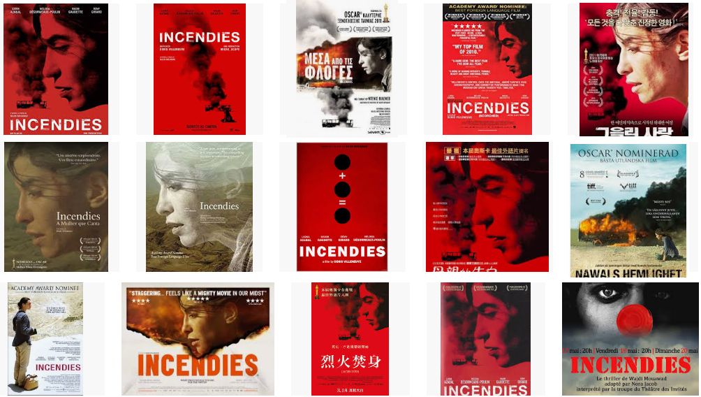 La pièce Incendies de Wajdi Mouawad a été traduite en huit langues et son adaptation cinématographique par Denis Villeneuve a été projetée dans 41 pays.