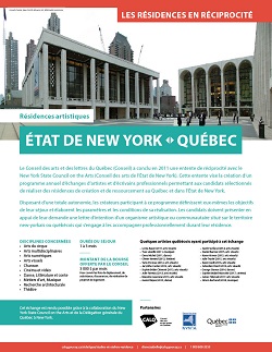 miniature de la fiche Résidences artistiques Québec - État de New York