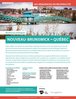 miniature de la fiche des Résidences artistiques Québec - Nouveau-Brunswick